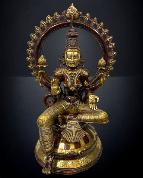 Divine Large Lakshmi Devi Statue with Arch - 27 Inch Brass – Budhshiv.com