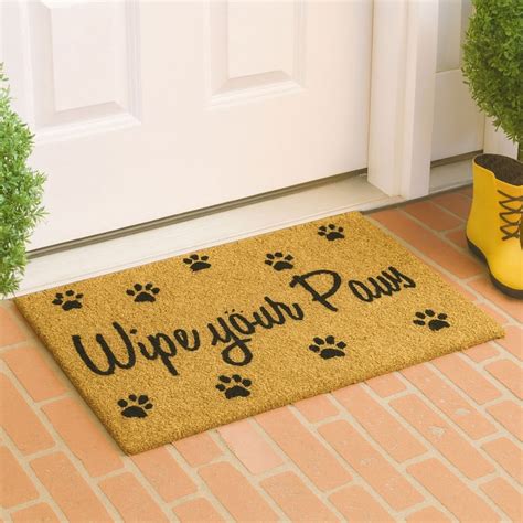 Buy LUXE HOME Coir Typographic Print Anti-Slip Doormat - 71x45cm from ...