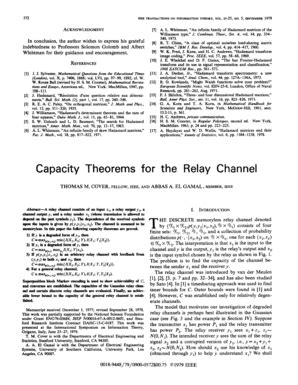 Fillable Online Capacity Theorems for the Relay Channel - Information ...