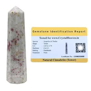 Certified Cinnabarite Crystal Tower Obelisk Point for Chakra, Healing ...
