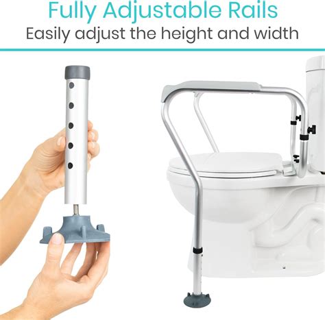 Vive Adjustable Height Toilet Safety Handrail for India | Ubuy