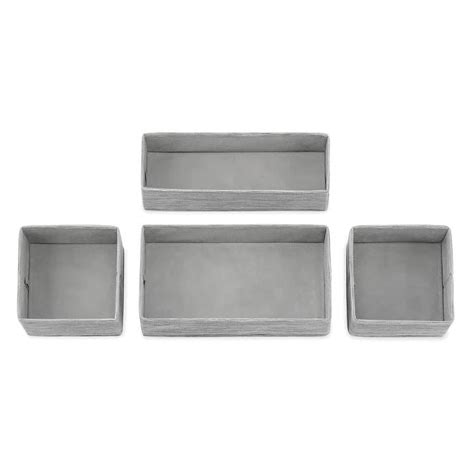 Whitmor Fabric Drawer Organizers, Gray, 4/Set (5455-9871) | Quill.com