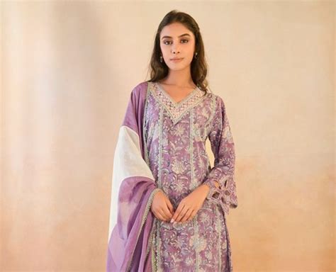 Purple White Lace Organza Dupatta