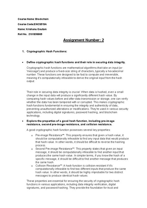 Blockchain assignment 2 - Course Name: Blockchain Course Code:ENCS519A ...