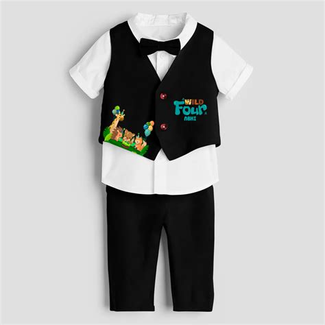 Fourth Year Jungle Themed Customized Waist Coat With Name For Kids ...