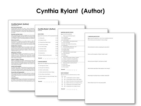 Cynthia Rylant (Author) | Made By Teachers