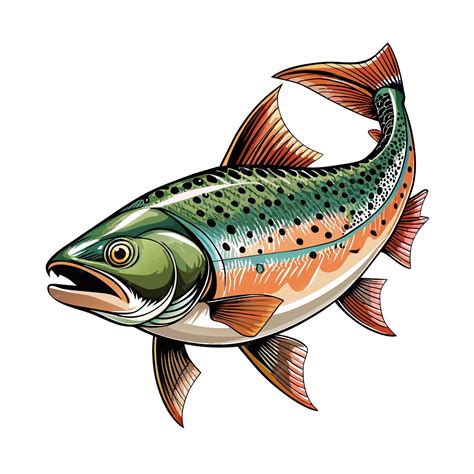 Premium Vector | Salmon fish cartoon animal vector illustration clip art