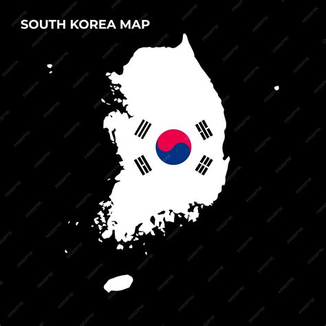 Premium Vector | South korea national flag map design illustration of south korea country flag ...