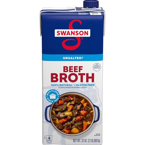 Amazon.com : Swanson 100% Natural, Gluten-Free Unsalted Beef Broth, 32 ...