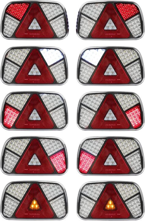 Buy Yuanjoy 2 Pack 12V 24V Rear Trailer Lights LED with 6-PIN Bayonet ...