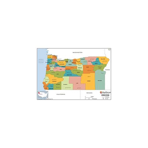 MapSherpa Oregon Counties Map - Large - 48 x 33.5 Laminated India | Ubuy
