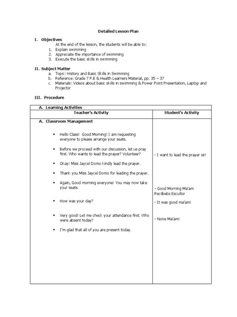 Swimming Lesson Plans Examples 的图像结果