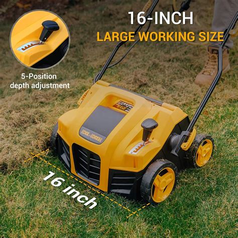Review Rock&Rocker 16-Inch 15 Amp Electric Dethatcher Scarifier, 5 ...