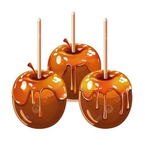 Caramel Apples Vector Illustration, Halloween Festive Food Vector ...