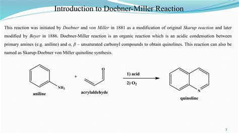 Doebner-Miller reaction and applications | PPTX