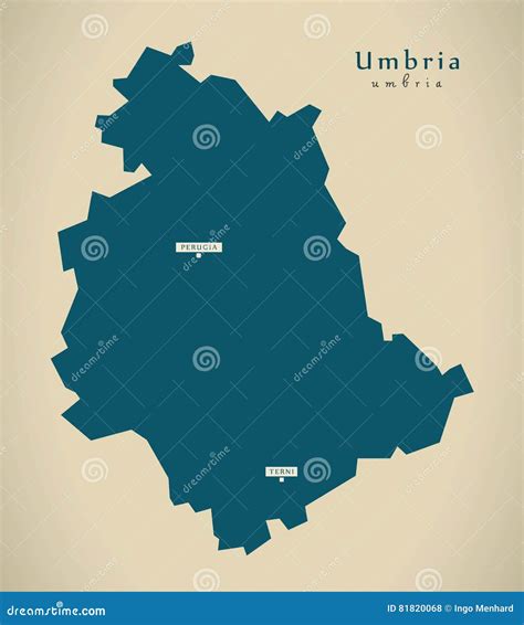 Modern Map - Umbria it Italy Stock Illustration - Illustration of shape ...