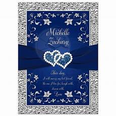 Navy Blue And Silver Wedding Invitations by Wedding Invitation Navy Blue Silver Joined Hearts Navy Blue And Silver Wedding Invitations