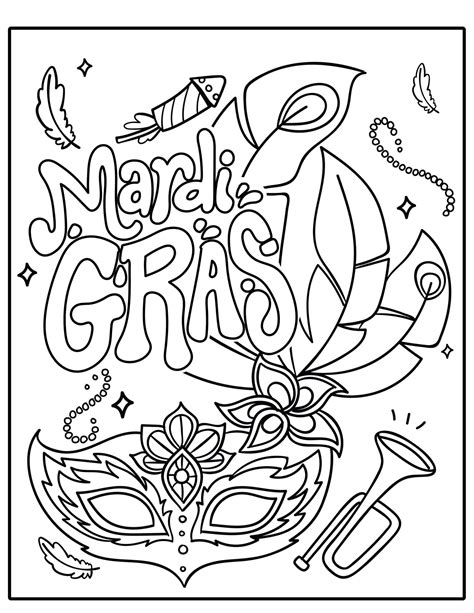Mardi Gras Coloring Pages Free Printable - prntbl ...