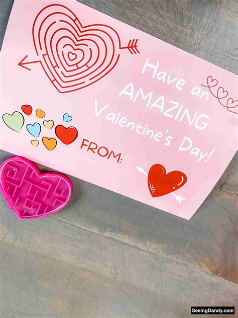 Free Printable Valentine Maze Valentine's Day Card - Seeing Dandy Blog