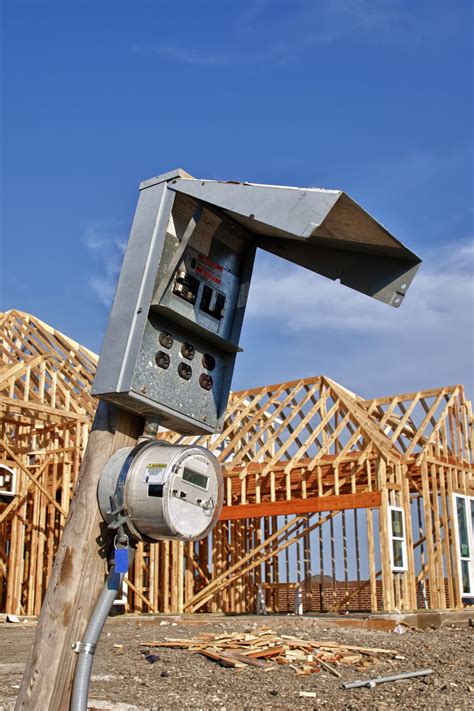 Image result for Temporary Service Pole with Meter Panel Box