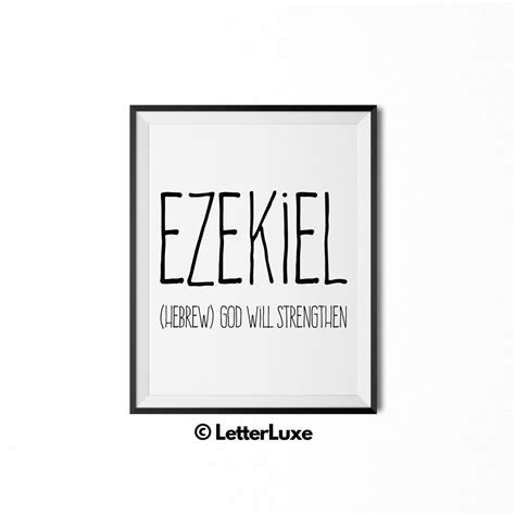 Ezekiel Name Definition Nursery Decor – Digital Print – LetterLuxe
