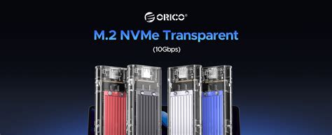 ORICO M.2 NVME Enclosure Adapter, USB 3.2 Gen 2 (10 Gbps), Transparent ...