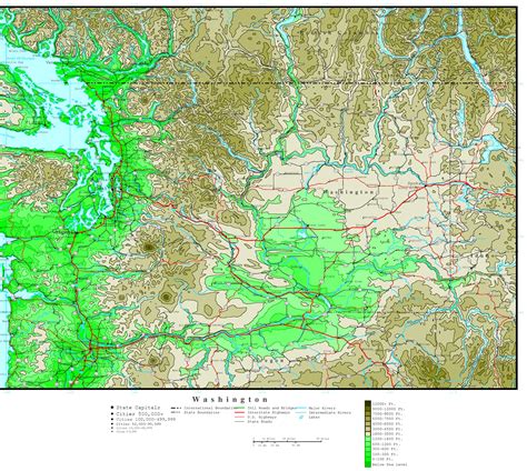 Elevation Map Washington State - Oconto County Plat Map