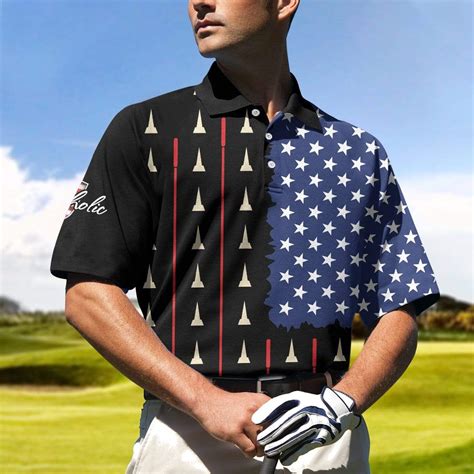American Flag Golf Clubs Polo Shirt - Bluefink