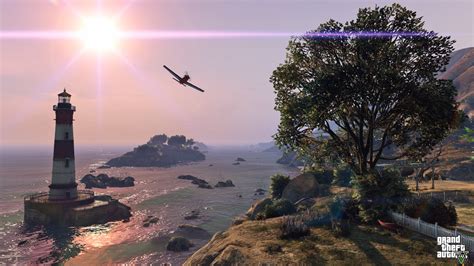 Download wallpaper sea, landscape, tree, Grand Theft Auto V, gta 5 ...