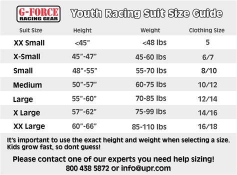 G Force 105 Youth Top (1 Layer) at the Best Prices | UPR.com Racing Supply