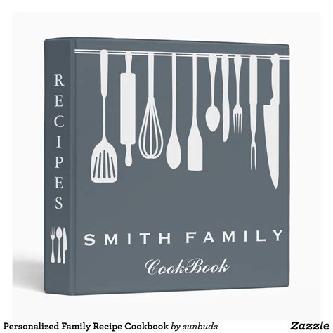 Personalized Family Recipe Cookbook 3 Ring Binder | Zazzle | Recipe ...
