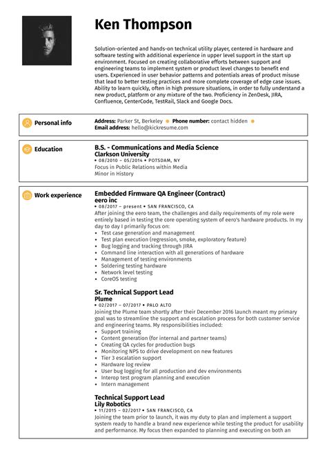 QA Engineer Resume Example | Kickresume