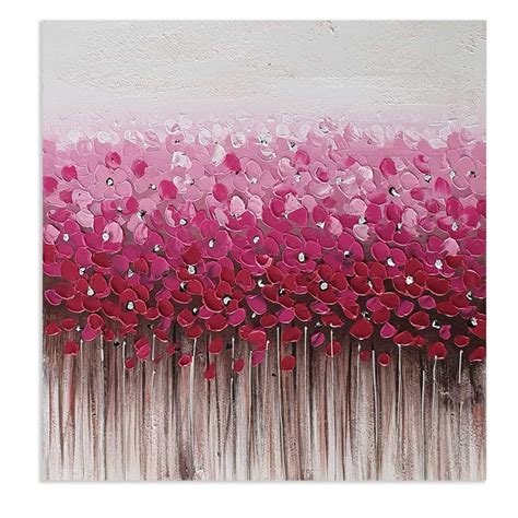 Art Street Canvas Floral Handmade Wall Painting Embossed Textured Wood ...