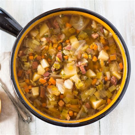 Crock Pot Ham Cabbage Potato Soup - Flour On My Face