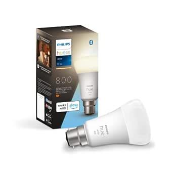 Buy Philips Hue White LED Smart Light Bulb 1 Pack [B22 Bayonet Cap ...