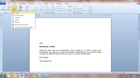 Mail Merge Document 的图像结果