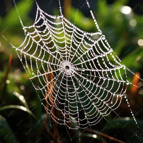 Premium AI Image | Garden Spider Web Dew