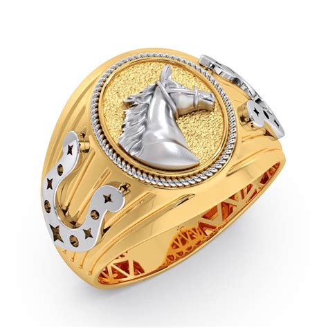 Cavalo Horse Gold Mens Ring-Candere by Kalyan Jewellers
