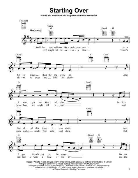 Image result for Chris Stapleton Starting Over Chord Chart