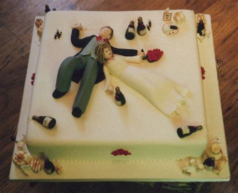 Drunk Bride Funny Drunk Wedding Cake Toppers