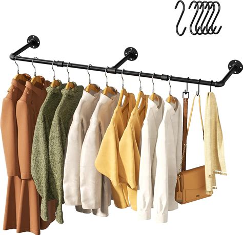 Amazon.com: Vintage Clothes Rack, 55" Industrial Pipe Wall Mount ...