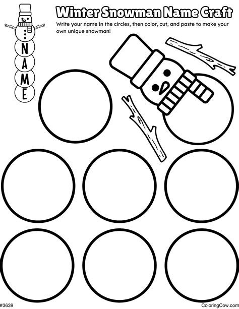 Winter Snowman Name Craft