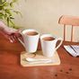 Set Of 4 Ceramic Coffee Mugs And Spoons With Wooden Tray 350ml Online ...