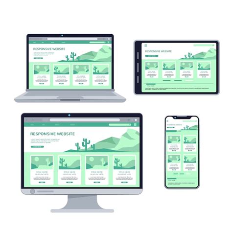 Flat design of responsive website design | Free Vector