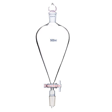 Buy Deschem 500ml,2440,Glass Pyriform Separatory Funnel,Pear Shape,PTFE ...