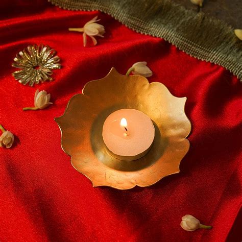 Buy Petite Lotus T-light Holder - Online in India - My Pooja Box