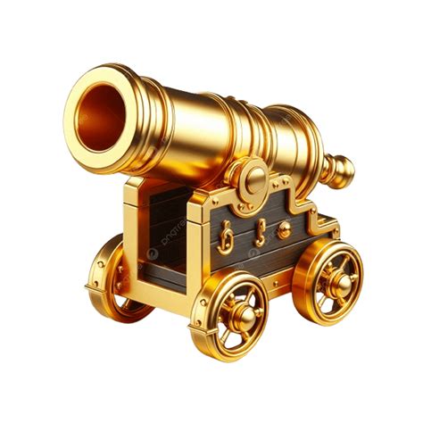 Golden Cannon Icon In A Simple Design, Metallic Gold Cannon Emblem ...