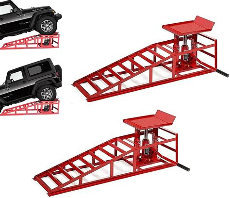Buy 2 Pack Hydraulic Car Ramps 10000lbs 5T 11000lbs Low Profile Car ...