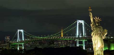 bridge, Night, Statue of Liberty, Japan HD Wallpapers / Desktop and ...
