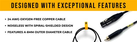 Sonic Plumber Black and Gold XLR Female to RCA Interconnect Cable with ...